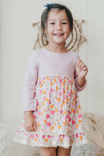 Purple swiss dot pumpkin print dress - ARIA KIDS