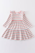 Premium Multicolored stripe ruffle dress