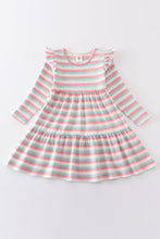 Premium Multicolored stripe ruffle dress