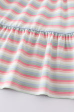 Premium Multicolored stripe ruffle dress