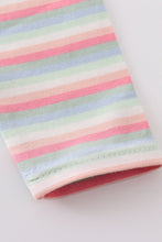 Premium Multicolored stripe ruffle dress