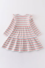 Premium Multicolored stripe ruffle dress