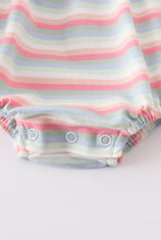 Premium Multicolored stripe ruffle girl romper - ARIA KIDS