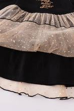Premium Black happy new year ruffle dress - ARIA KIDS