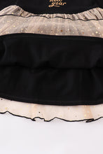 Premium Black happy new year ruffle dress - ARIA KIDS