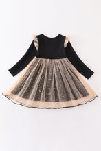 Premium Black happy new year ruffle dress - ARIA KIDS