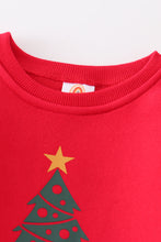 Premium Red christmas tree ruffle skirt set