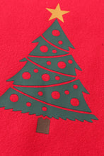 Premium Red christmas tree ruffle skirt set