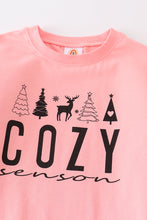 Premium Pink christmas tree cozy ruffle girl set