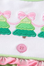 Premium Green christmas tree embroidery girl bubble - ARIA KIDS