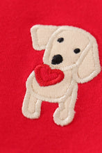 Red valentine's day dog applique dress - ARIA KIDS