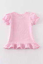 Premium Pink & white stripe ruffle top - ARIA KIDS