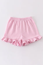 Premium Pink & white stripe basic ruffle shorts - ARIA KIDS
