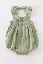 Premium Sage muslin ruffle bubble - ARIA KIDS