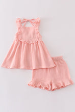 Premium Pink muslin ruffle shorts set - ARIA KIDS