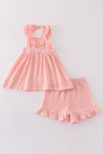 Premium Pink muslin ruffle shorts set - ARIA KIDS