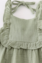 Premium Sage muslin ruffle shorts set - ARIA KIDS