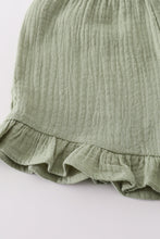 Premium Sage muslin ruffle shorts set - ARIA KIDS