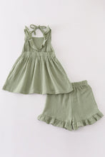 Premium Sage muslin ruffle shorts set - ARIA KIDS