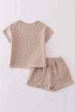 Premium Beige muslin boy shorts set - ARIA KIDS