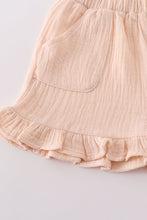 Premium Apricot muslin bow shorts set - ARIA KIDS