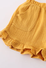 Premium Yellow muslin bow shorts set - ARIA KIDS