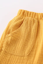 Premium Yellow muslin bow shorts set - ARIA KIDS