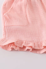 Premium Pink muslin bow shorts set - ARIA KIDS
