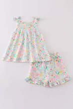Premium Pink muslin leaves shorts set - ARIA KIDS