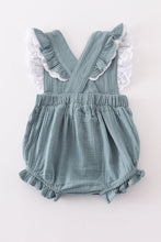 Premium Blue muslin ruffle bubble - ARIA KIDS