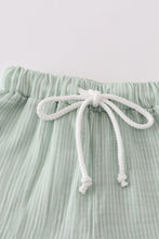 Premium Sage muslin stripe boy shorts set - ARIA KIDS