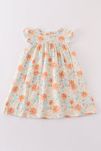 Premium Floral leaves muslin ruffle dress - ARIA KIDS