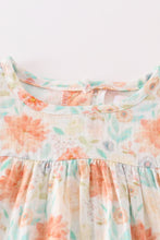 Premium Floral leaves muslin ruffle dress - ARIA KIDS