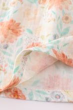 Premium Floral leaves muslin ruffle dress - ARIA KIDS