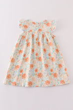 Premium Floral leaves muslin ruffle dress - ARIA KIDS