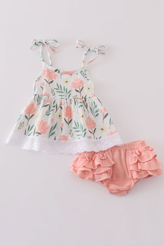 Premium Pink muslin floral baby set - ARIA KIDS