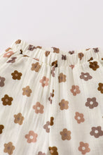 Premium Khaki muslin floral girl set - ARIA KIDS