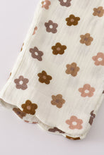 Premium Khaki muslin floral girl set - ARIA KIDS