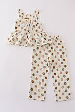Premium Khaki muslin floral girl set - ARIA KIDS