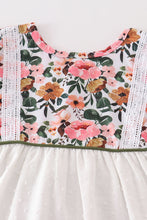 Premium Green floral print swiss dot dress - ARIA KIDS
