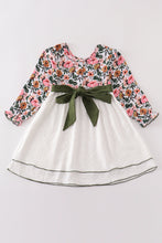 Premium Green floral print swiss dot dress - ARIA KIDS