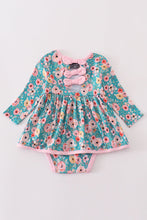 Premium Green floral print girl bubble - ARIA KIDS