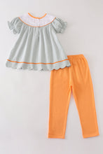 Premium Green pumpkin embroidery girl set - ARIA KIDS