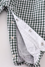 Premium Green gingham girl romper - ARIA KIDS