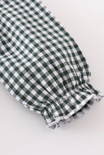 Premium Green gingham girl romper - ARIA KIDS