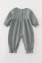 Premium Green gingham girl romper - ARIA KIDS