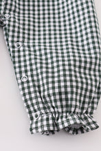 Premium Green gingham girl romper - ARIA KIDS