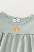 Premium Green turkey embroidery girl set - ARIA KIDS