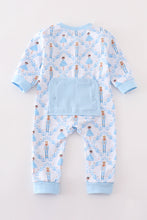 Premium Blue nutcracker print boy romper - ARIA KIDS