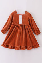 Premium Caramel velvet lace girl dress - ARIA KIDS